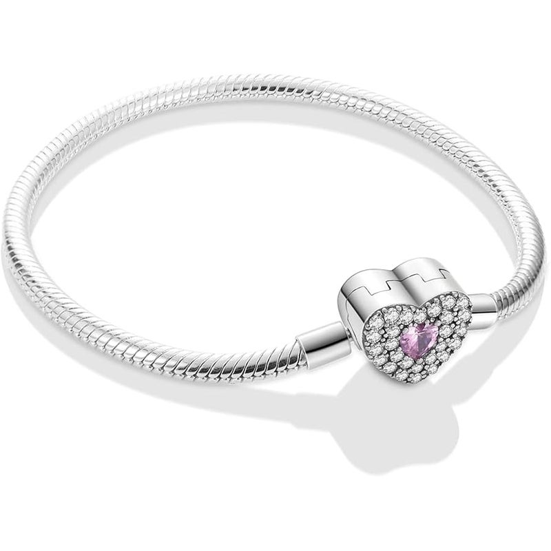 MULA 925 Sterling Silver Snake Chain Charm Bracelet Butterfly Best Friend Heart with 5A Cubic Zirconia Gift for Women - Image 1