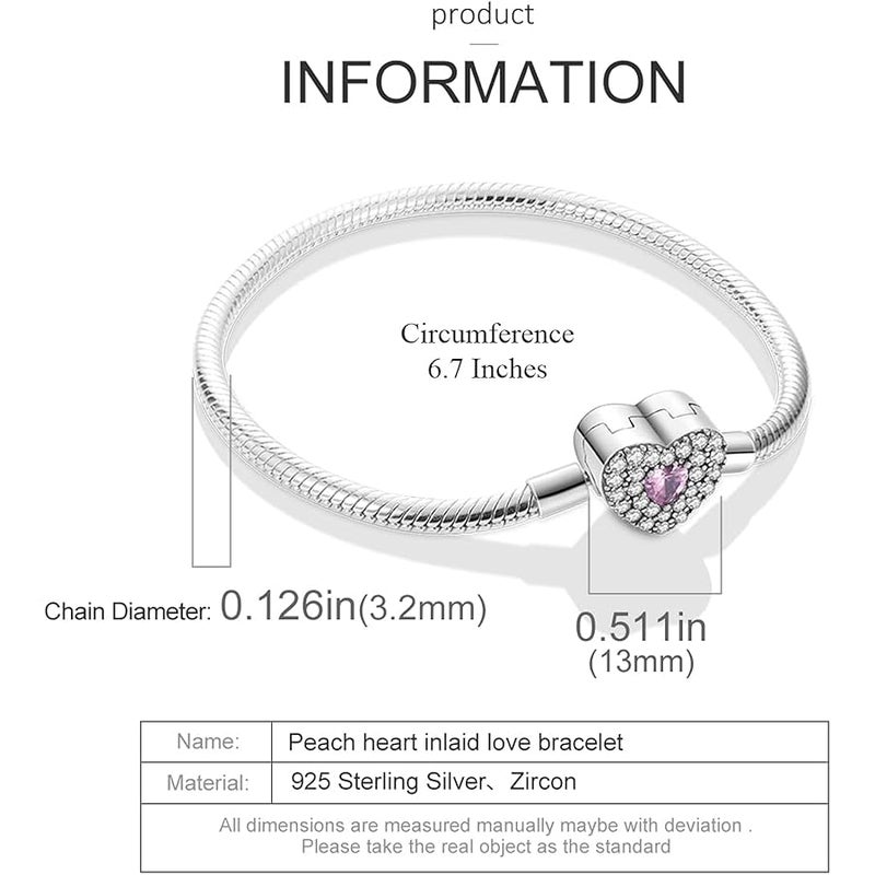 MULA 925 Sterling Silver Snake Chain Charm Bracelet Butterfly Best Friend Heart with 5A Cubic Zirconia Gift for Women - Image 5