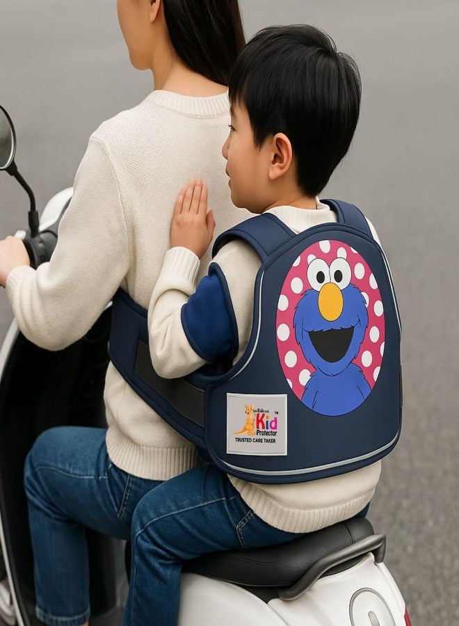 Kid Protector Child Safety Belt for Two-Wheeler | 4-Point Harness | Adjustable (35-90 cm) | Reflective Strips | Age 2-7 | Bike, Scooter Harness | Strong & Durable Fabric (Navy Blue) - Image 2