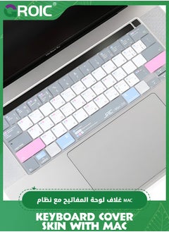 GROIC MacBook Shortcuts Keyboard Cover for 2023 MacBook Pro 13 M2, 2020-2023 MacBook Pro 13 A2338 M2 M1 A2251 A2289 Touch Bar Keyboard Cover Skin, Mac OS X Shortcut Skin  - Image 1
