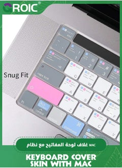 GROIC MacBook Shortcuts Keyboard Cover for 2023 MacBook Pro 13 M2, 2020-2023 MacBook Pro 13 A2338 M2 M1 A2251 A2289 Touch Bar Keyboard Cover Skin, Mac OS X Shortcut Skin  - Image 5