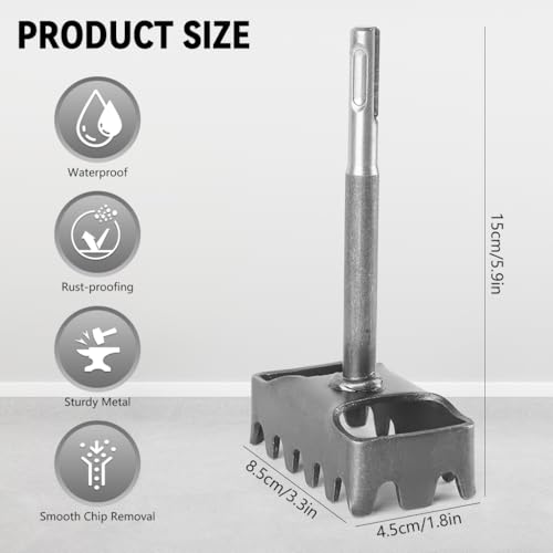 Serplex® Square Hole Cutter for 86-Type Electrical Box, 3/8" Shank Switch Socket Hole Opener Square Hole Punch for Junction Boxes Electrician Wall Punching Tool, Steel Made - Image 2