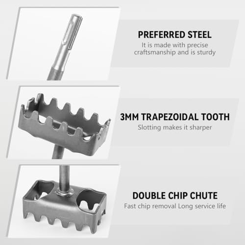 Serplex® Square Hole Cutter for 86-Type Electrical Box, 3/8" Shank Switch Socket Hole Opener Square Hole Punch for Junction Boxes Electrician Wall Punching Tool, Steel Made - Image 3