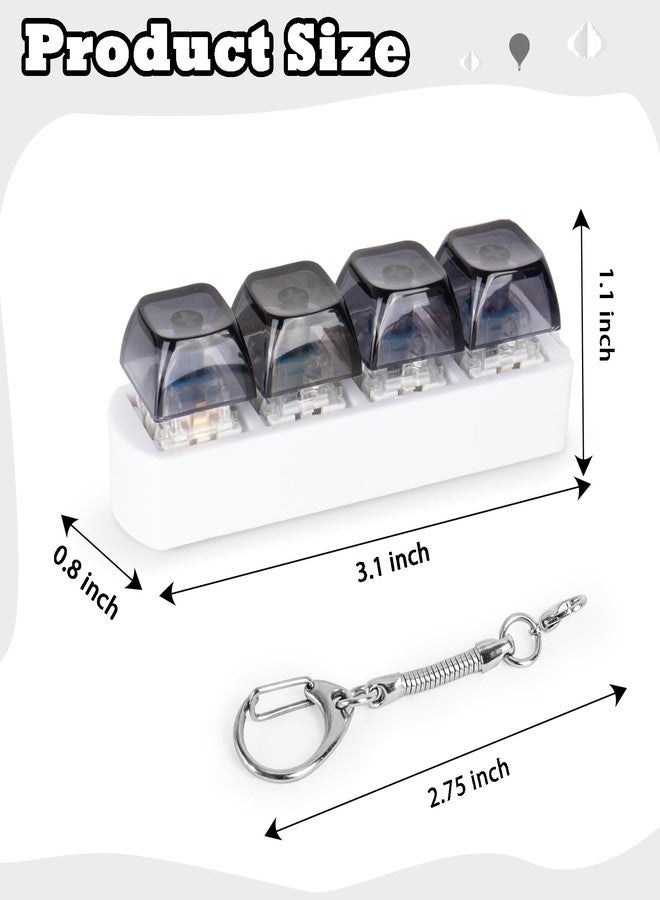 FunisFun Keyboard Fidget Toy for Adults Keyboard Clicker with LED Light Keychain Fidget Stress Relief Sensory Toy - Image 2