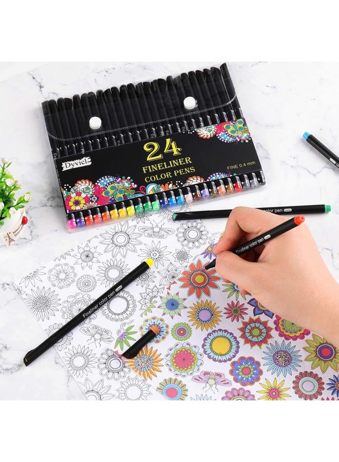 Dyvicl Journal Planner Pens Colored Pens, 24 Colors 0.4mm Fineliner Pen Set Fine Point Markers Drawing Pens for Journaling, Note Taking, Calendar, Adult Coloring, Scrapbooking - Image 5