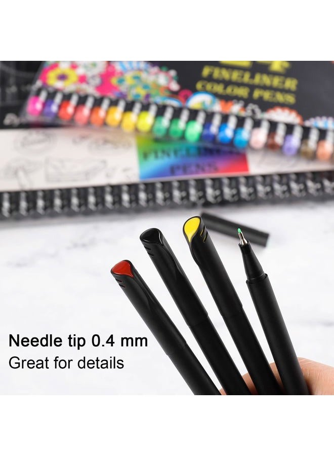 Dyvicl Journal Planner Pens Colored Pens, 24 Colors 0.4mm Fineliner Pen Set Fine Point Markers Drawing Pens for Journaling, Note Taking, Calendar, Adult Coloring, Scrapbooking - Image 4