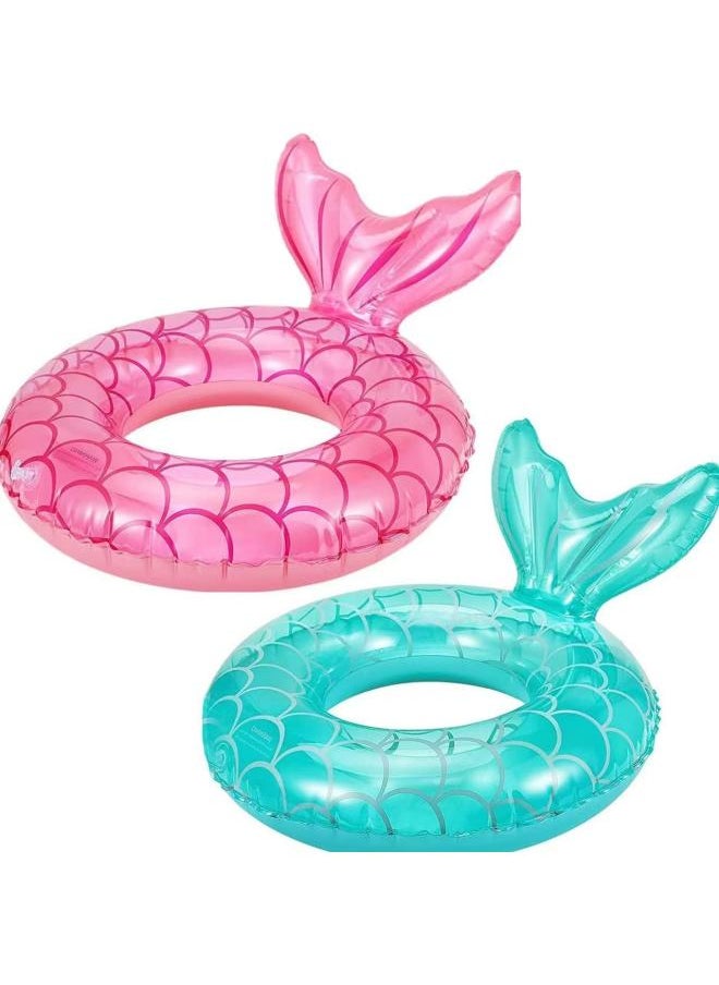 Cross Border Ins Thickened Cyber Celebrity Mermaid Inflatable Swimming Ring Adult PVC Inflatable Swimming Ring Swimming Underarm Ring-Color:Mermaid Pink Swimming Ring-Specifications:70#  - Image 4