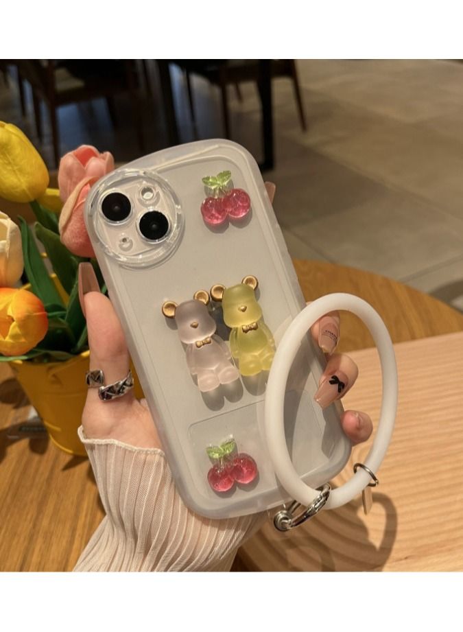 Back Cover Printed TPU Protective Mobile Phone Case with Bracelet for iPhone