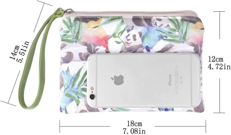 Rantanto Small Cute Cash Coin Purse, Canvas Change Purse, Kawaii Coin Pouch With Handle Christmas Gift For Women Teenager Girls (BG0005 Panda) - Image 2