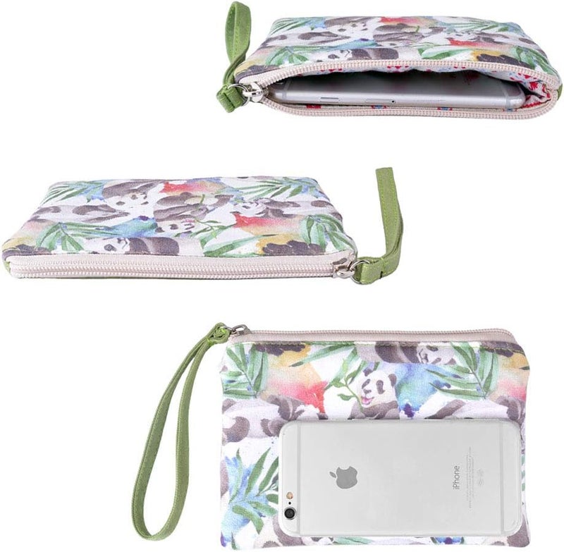 Rantanto Small Cute Cash Coin Purse, Canvas Change Purse, Kawaii Coin Pouch With Handle Christmas Gift For Women Teenager Girls (BG0005 Panda) - Image 4