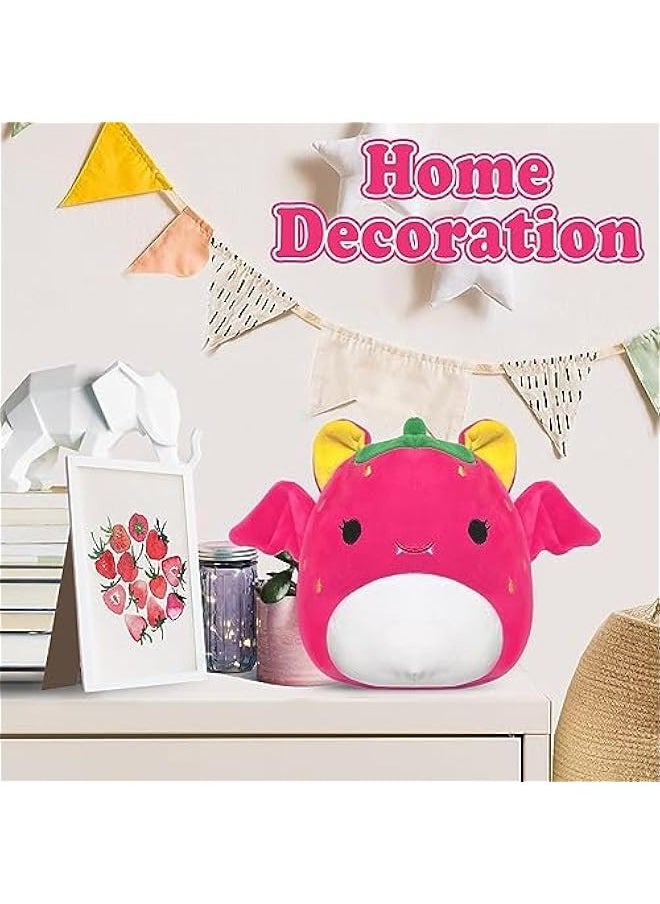 ROMINVIC Strawberry Bat Plush,8 inch Stuffed Animal Bat Plush Pillow, 3D Kawaii Bat Plushie Stuffed for  Birthday Kids Gifts Home Decoration  - Image 5