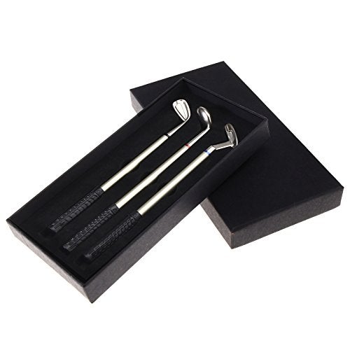 Micro Trader 3 Pcs Mini Golf Club Putter Pen Set with Storage Box Novelty Golfer Decor Gift Present - Image 1