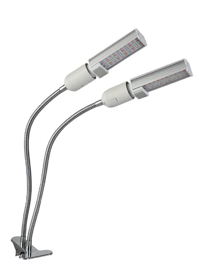 NIBEMINENT Double Head USB Clip-On Plant Growing LED Light Silver/White