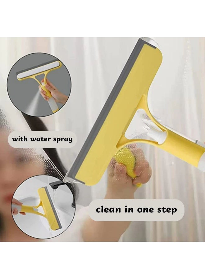حياة كومفورت أداة تنظيف نوافذ 3 في 1 للسيارة والنوافذ الداخلية والخارجية العالية، أداة تنظيف ممسحة نوافذ بخاخة مع زجاجة رذاذ، فرشاة تنظيف سيليكون، مكشطة، للسيارة والمنزل والمطبخ (أزرق، 1) - Image 5