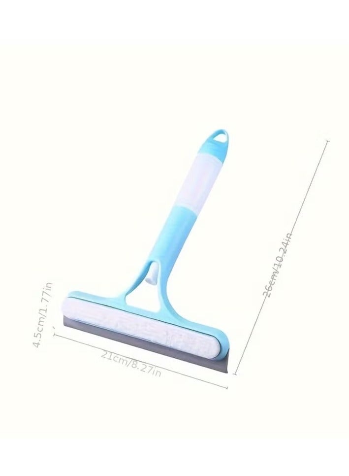 حياة كومفورت أداة تنظيف نوافذ 3 في 1 للسيارة والنوافذ الداخلية والخارجية العالية، أداة تنظيف ممسحة نوافذ بخاخة مع زجاجة رذاذ، فرشاة تنظيف سيليكون، مكشطة، للسيارة والمنزل والمطبخ (أزرق، 1) - Image 2