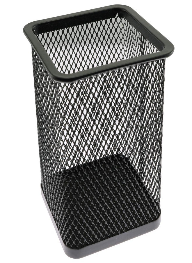 رولينج حامل أقلام شبكي من RuiLing، عبوة واحدة، شكل مربع، حاوية أقلام رصاص، منظم تخزين مكتبي معدني متعدد الأغراض مجوف، مناسب لأدوات الطلاب المكتبية (أسود) - Image 3