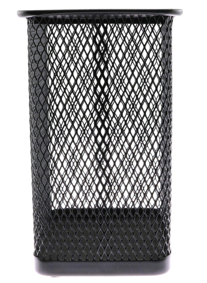 رولينج حامل أقلام شبكي من RuiLing، عبوة واحدة، شكل مربع، حاوية أقلام رصاص، منظم تخزين مكتبي معدني متعدد الأغراض مجوف، مناسب لأدوات الطلاب المكتبية (أسود) - Image 1