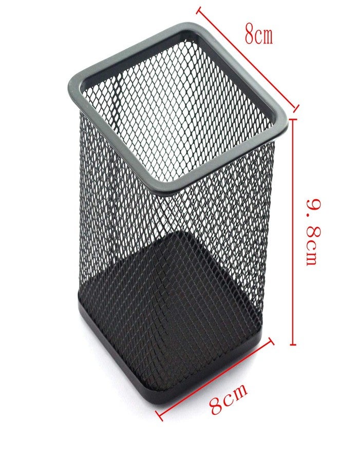 رولينج حامل أقلام شبكي من RuiLing، عبوة واحدة، شكل مربع، حاوية أقلام رصاص، منظم تخزين مكتبي معدني متعدد الأغراض مجوف، مناسب لأدوات الطلاب المكتبية (أسود) - Image 5