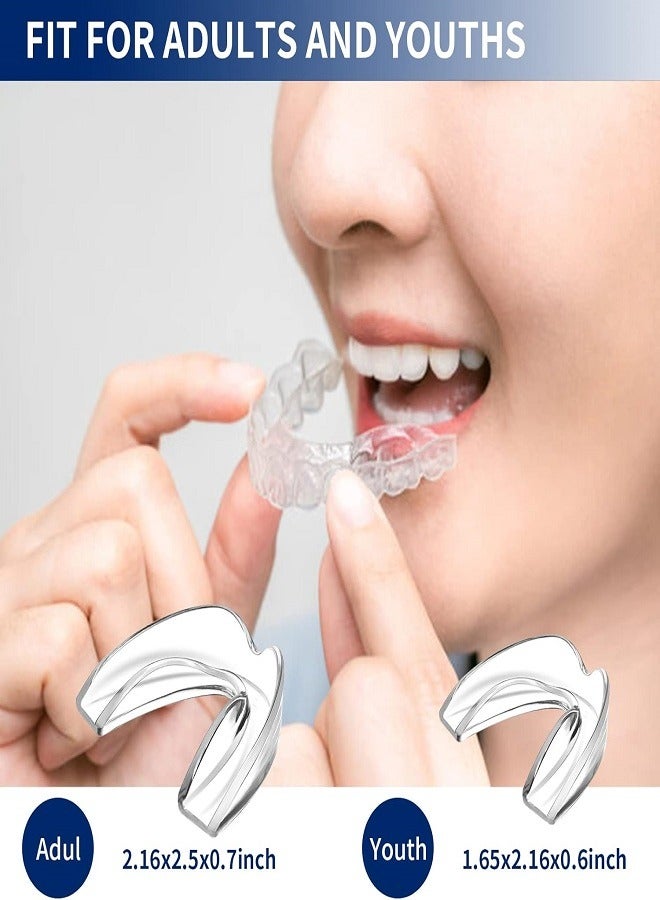 GlorySmile 8 Pcs 2 Sizes Mouth Guard for Clenching Teeth at Night Upgraded Mouth Guard for Teeth Grinding Moldable Mouth Guard Stops Bruxism and Teeth Grinding with Two Travel Cases Dental Night Guards - Image 2