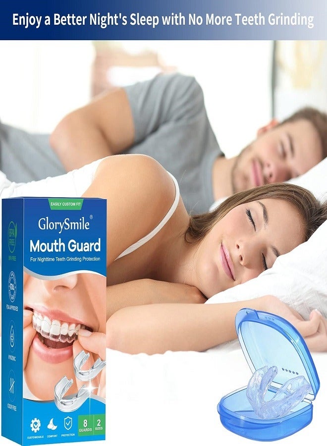 GlorySmile 8 Pcs 2 Sizes Mouth Guard for Clenching Teeth at Night Upgraded Mouth Guard for Teeth Grinding Moldable Mouth Guard Stops Bruxism and Teeth Grinding with Two Travel Cases Dental Night Guards - Image 4