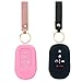 QKWL Key Fob Cover Car Keychain Key Fob Protector Compatible with Honda Civic Accord CRV HRV Pilot Sport Si EX EXL Touring 20222026 2 Pcs BlackPink - Image 2