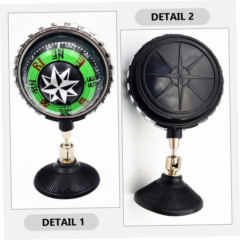 Adjustable Car Compass Ball 2pcs Suction Cup Mount Green Navigation Tool for Auto - Image 4