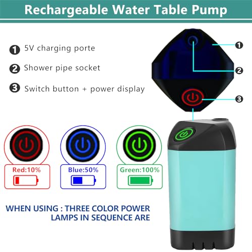 Bitubi Rechargeable Water Table Pump for Water Table,Kids Sand Water Play Table Pump,Multiple Water Play Modes,IPX7 Waterproof,A great gift for children (Pump Only) - Image 5