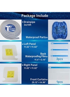 TEGRILO Air Conditioner Cleaning Cover Dust Washing Bag for large size 2P-3P Wall Mounted AC Service with pipe and side plates  - Image 2