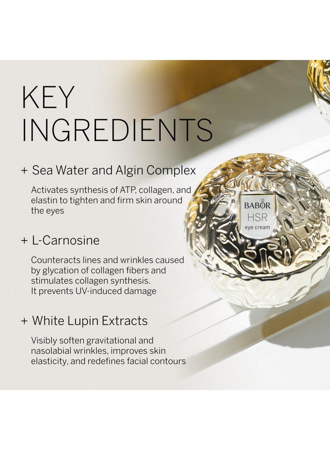 بابور كريم رفع العين BABOR HSR، كريم مضاد للشيخوخة للعين يقلل التجاعيد والهالات السوداء على الفور، كريم للجفون، غني بالكولاجين لتنعيم وشد منطقة تحت العين، 1 أونصة - Image 3