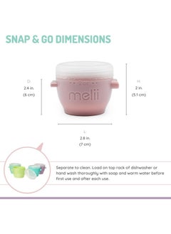melii Snap & Go Pods - Airtight & Leakproof Baby Food Containers - Baby Food Storage Pods for Effortless Mealtime, 2oz, Set of 6  - Image 3