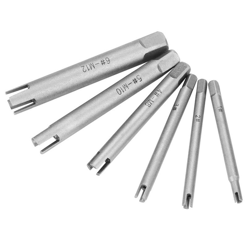 Walfront Tap Extractor 3/4 Flute Broken Head Screw Remover Stripped Tap Extractor Set Steel 3 Types 6 Pcs - Image 1