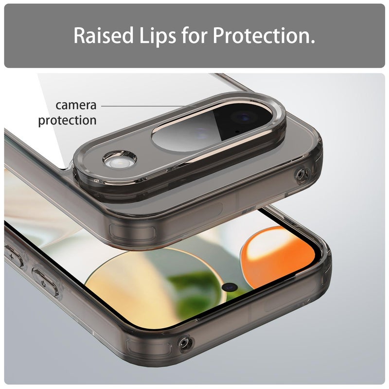 HuHa Protective Cover For Google Pixel 9 PC Hybrid TPU Airbag Shockproof Phone Case(Transparent Black) - Image 3