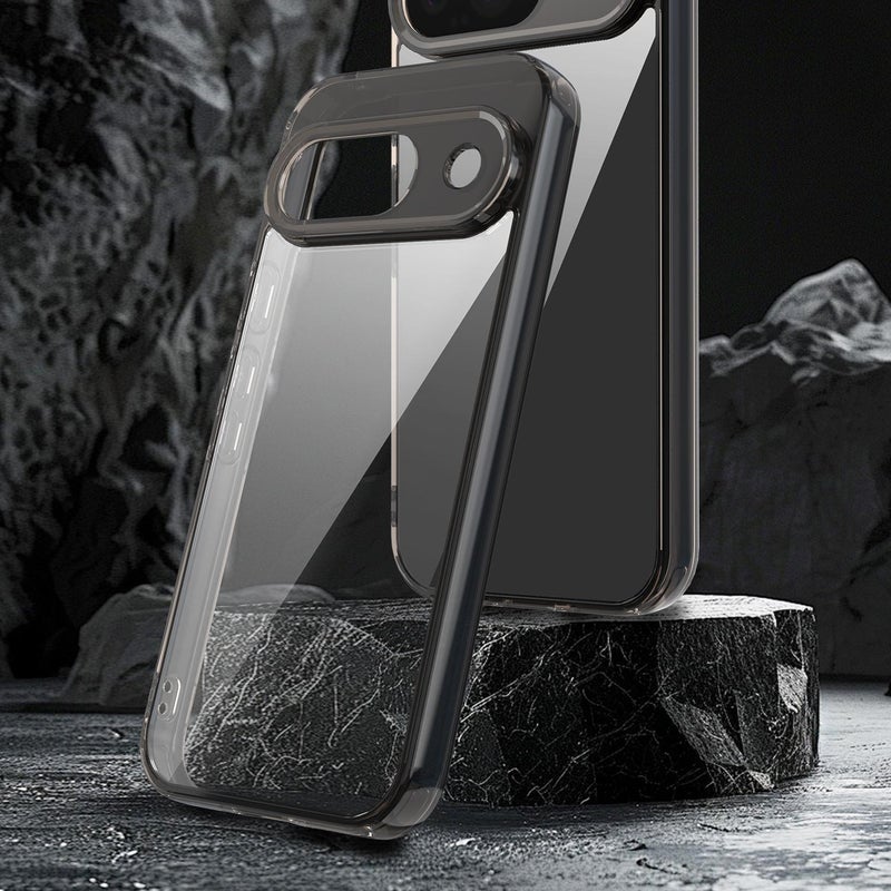 HuHa Protective Cover For Google Pixel 9 PC Hybrid TPU Airbag Shockproof Phone Case(Transparent Black) - Image 4
