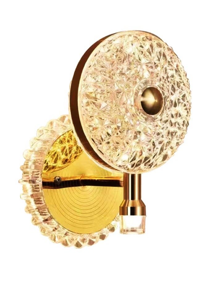 Vmax Royal Finish LED Wall Light – 3 Color Changing (Warm, Cool & Neutral) – Crystal Glass Shade, Elegant Decorative Lamp for Living Room & Bedroom - Image 2