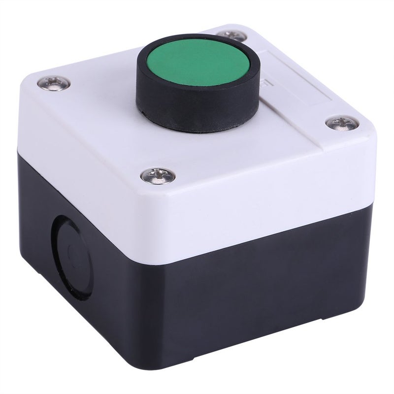 Fdit Fdit Gate Release Button，Weatherproof Green Push Button Switch One Button Control Box Push Button Switch Station Box for Gate Opener  - Image 1