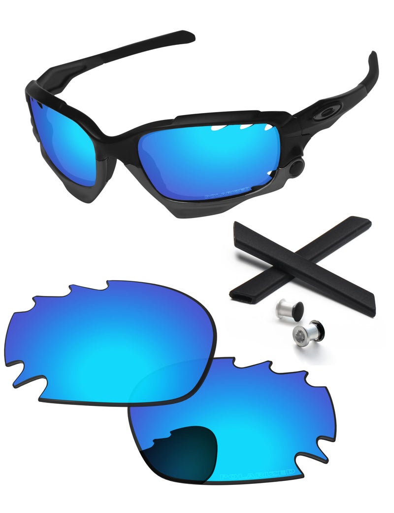PapaViva Replacement Lenses for Oakley Racing Jacket 62mm/Jawbone Vented OO9171 62mm Sunglass Ice Blue Polarized - Image 1
