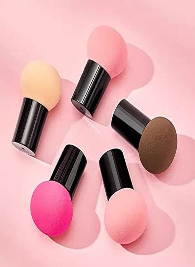 كرونيكس مجموعة إسفنجات كريم الأساس والبودرة من كرونكس، 5 قطع، برأس على شكل فطر، للاستخدام الجاف والرطب، إسفنجات تجميلية للوجه، إسفنجات كريم بي بي، وسادة هوائية، أدوات مكياج (لون عشوائي) - Image 3