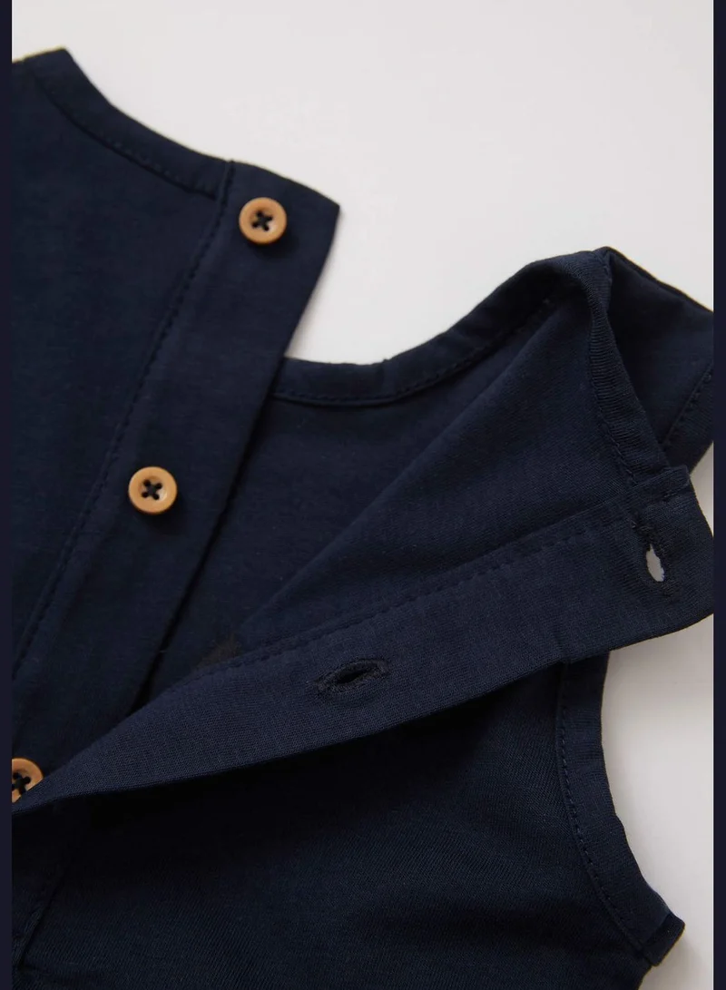 DeFacto Sleeveless Palm Print Newborn Dungarees