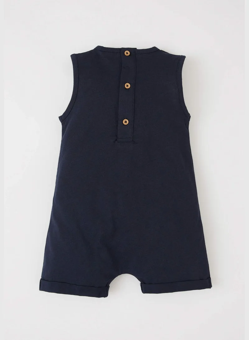 DeFacto Sleeveless Palm Print Newborn Dungarees