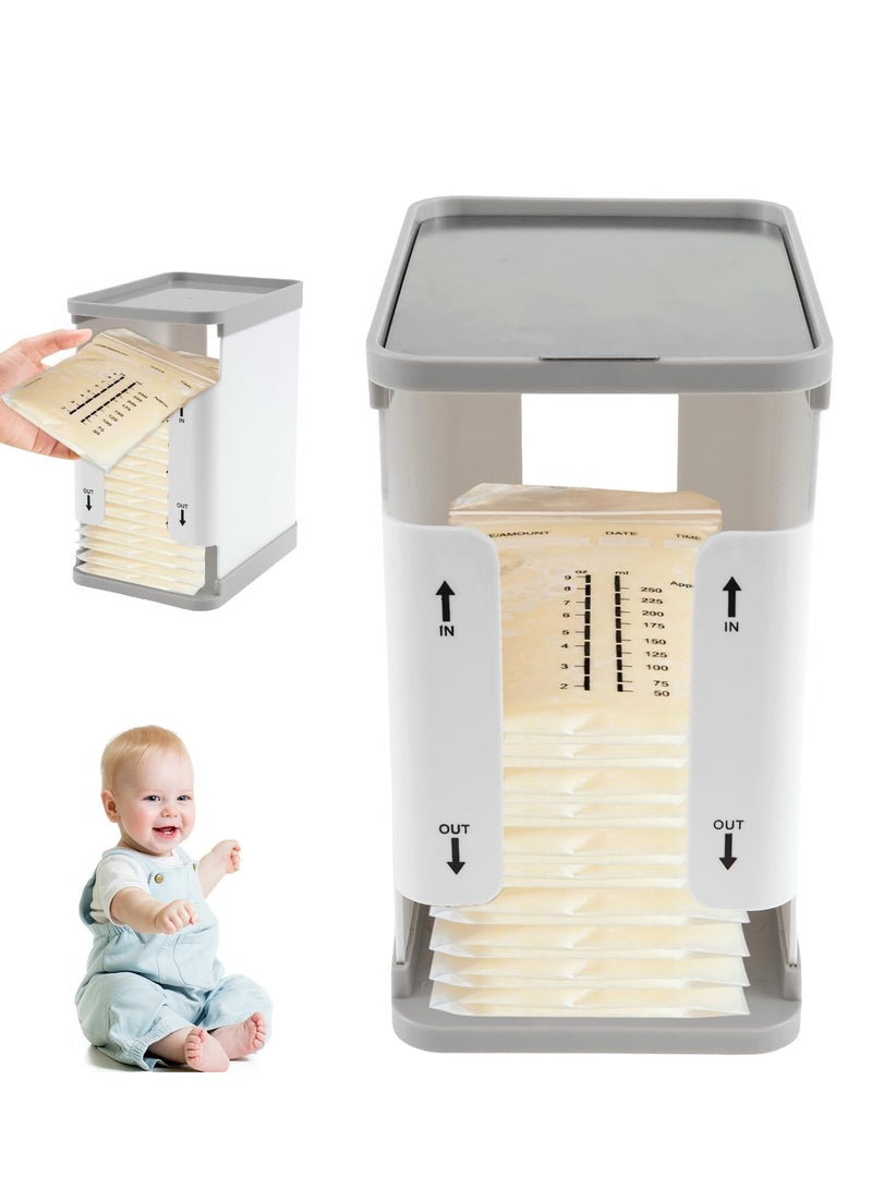 Peachjoy Freeze Organizer for Breast Milk Storage Bags, 1700ml Breast Milk Storage Organizer Breast Milk Storage Tower First in First Out Breastmilk Bag Organizer for Freezing Breastmilk, 8.1 × 6.5 × 4.7 in - Image 1
