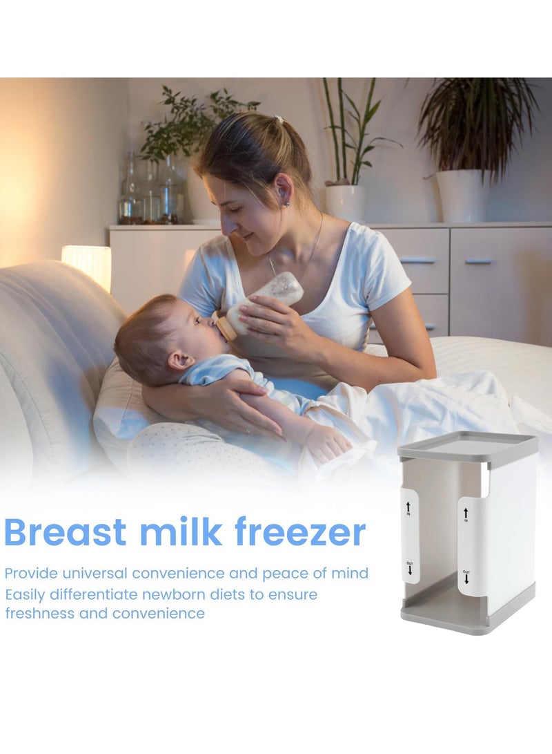 Freeze Organizer for Breast Milk Storage Bags, 1700ml Breast Milk Storage Organizer Breast Milk Storage Tower First in First Out Breastmilk Bag Organizer for Freezing Breastmilk, 8.1 × 6.5 × 4.7 in