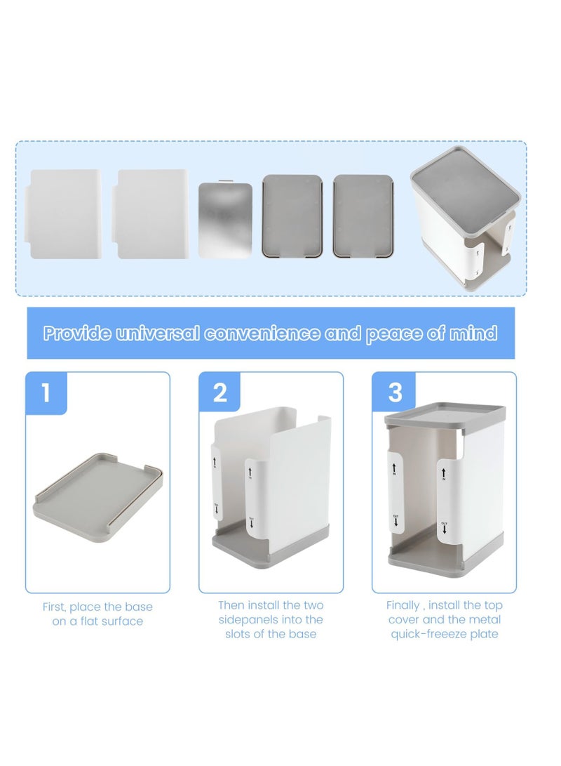 Peachjoy Freeze Organizer for Breast Milk Storage Bags, 1700ml Breast Milk Storage Organizer Breast Milk Storage Tower First in First Out Breastmilk Bag Organizer for Freezing Breastmilk, 8.1 × 6.5 × 4.7 in - Image 3