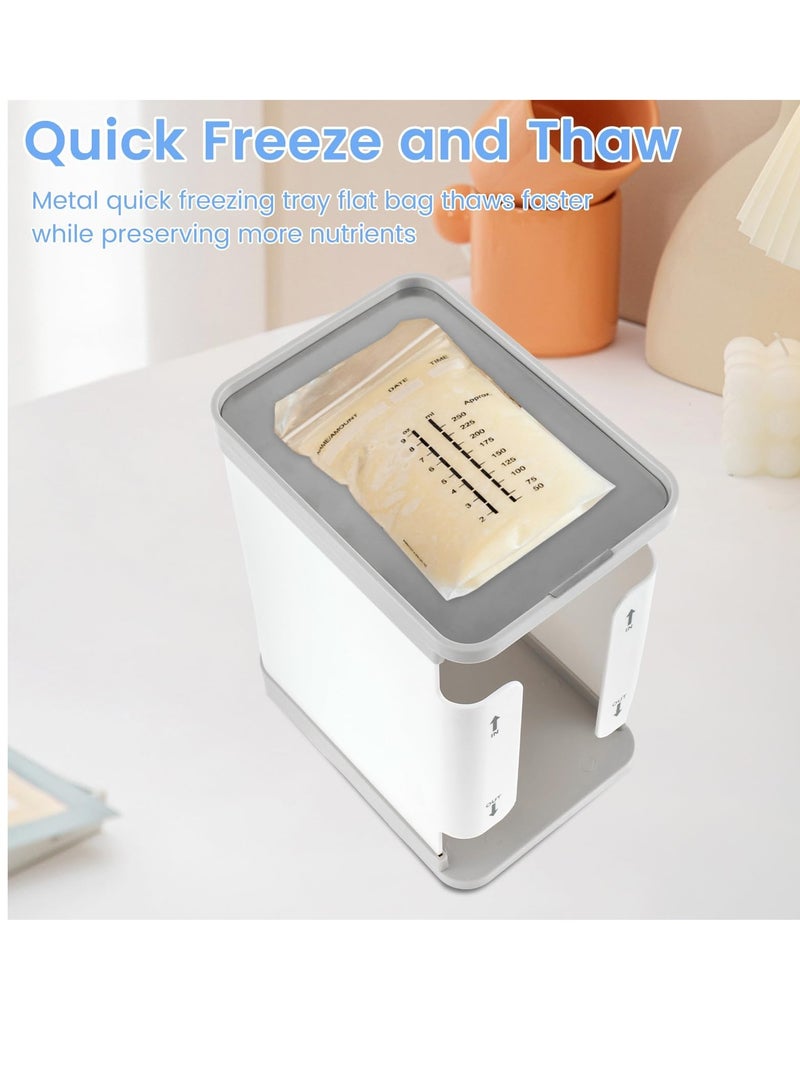 Peachjoy Freeze Organizer for Breast Milk Storage Bags, 1700ml Breast Milk Storage Organizer Breast Milk Storage Tower First in First Out Breastmilk Bag Organizer for Freezing Breastmilk, 8.1 × 6.5 × 4.7 in - Image 5
