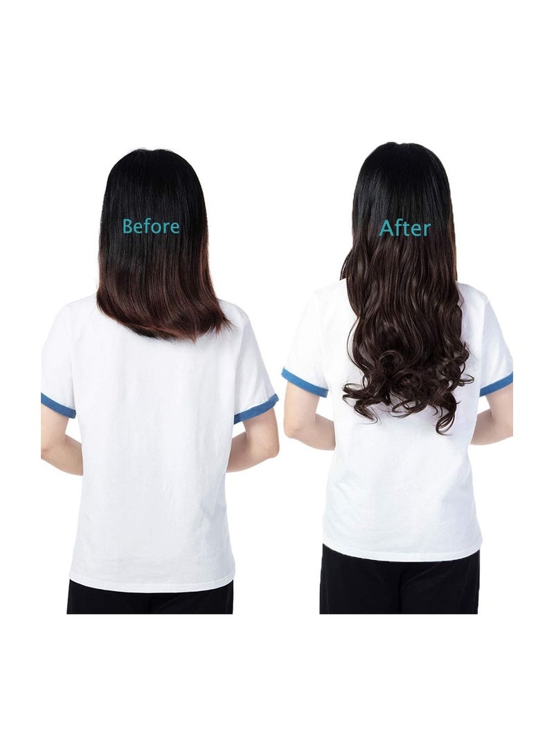 Estelle Clip in Hair Extensions 4Pcs 11Clips Curly Wavy Thick Full Head Double Weft Clip on Synthetic Hair Extension Wavy Hairpieces for Women Medium Brown Curly - Image 5