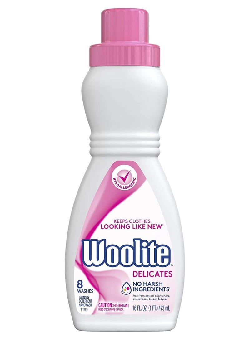 Woolite Delicates Hypoallergenic Liquid Laundry Detergent, 8 Loads, 16oz, Hand & Machine Wash - Image 1