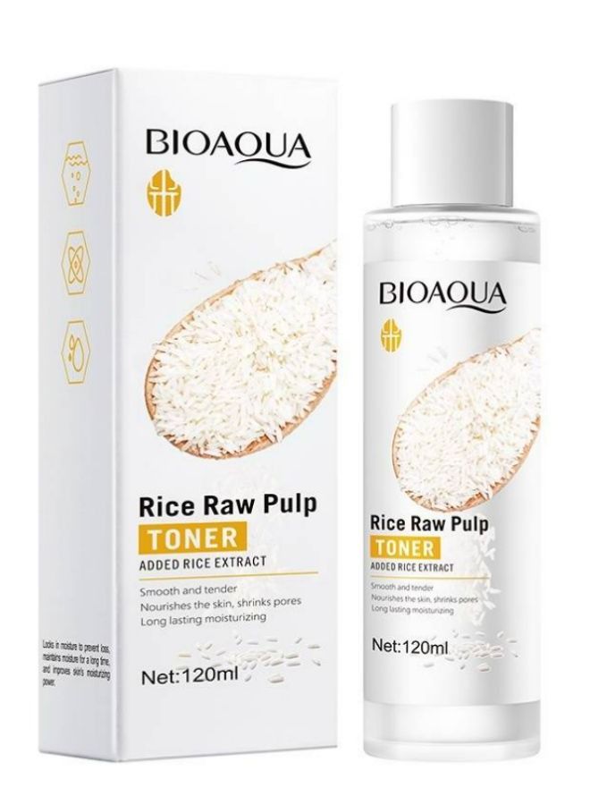 BIOAQUA TONER RICE RAW PULP HYDRATING MOISTURIZING SKIN CARE SOFTENING WATER 120ML - Image 4