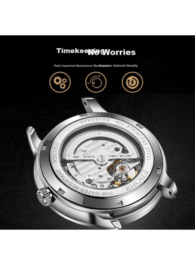 Ebohr Men's Automatic Mechanical Skeleton Watch Luminous Wrisch National Brand New Year Birthday Valentine's Gift - Image 4