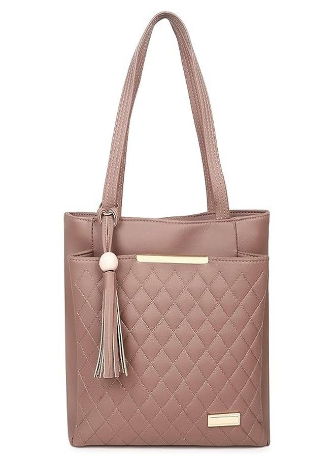 Purse Pulse Women's Fashion Tote Purse, Canvas Handbag with Zip Pocket, 30 cm x 35 cm x 10 cm (Quicksand) - Image 1