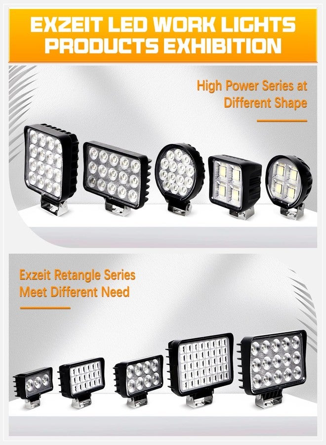 Exzeit 120W 6 Inch Trator Work Light, 10400Lms Excavator Flood Light Offroad Lighting fits Farm Tractor Engineer Truck, 12/24V - Image 5