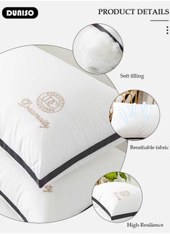 DUNISO 2PCS Sleeping Pillow Washable Soybean Fiber Neck Support Pillow Bed Pillows with Polyester Fiber Cover, Ergonomic Pillow for Neck Head and Shoulder Pain Relief,Soft and Breathable  - Image 2